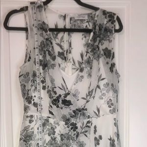 Calvin Klein sheath floral sleeveless high low dress size 10